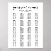 20 Tabelle Große Hochzeitgastsitzkarte Poster (Vorne)