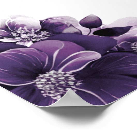 20 Tabelle Lila Blumenübersicht Poster (Ecke)