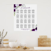20 Tabelle Lila Boho Blumenzettel Poster (Küche)