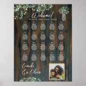 20 Tabelle Rustikales Holz Gypsophila FOTO SITZEND Poster (Vorne)