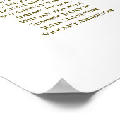 20 Tabelle White & Gold Ribbon Hochzeitstabelle Poster (Ecke)