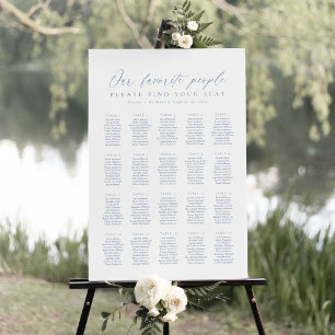 20 Tabellen Unsere Lieblings-Sitzkarte Poster