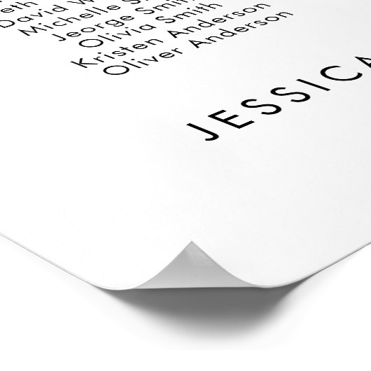 20 Tabellen Unsere Lieblings-Sitzplan Poster (Ecke)