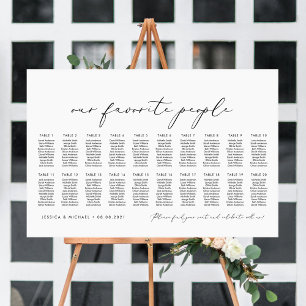 20 Tabellen Unsere Lieblings-Sitzplan Poster
