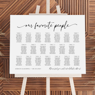 20 Tabellen Unsere Lieblings-Sitzplan Poster