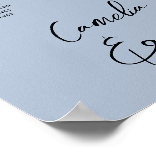 20 Tafelblau-FOTO-SITZUNGstabelle Poster (Ecke)