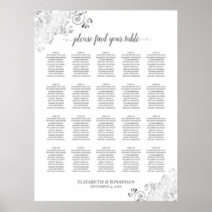 20 Tafelsilber Hochzeitskronen Weiß Poster
