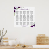 20-Tisch-lila-Boho-Blumen-Hochzeits-Sitzplan Poster (Küche)