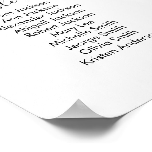 20 Tische Begrüßung 200 Gäste Sitzplan Poster (Ecke)