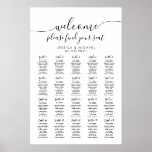 20 Tische Begrüßung 200 Gäste Sitzplan Poster