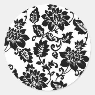 20 Umschlag Aufkleber für schwarz/kalkgrüne Damask