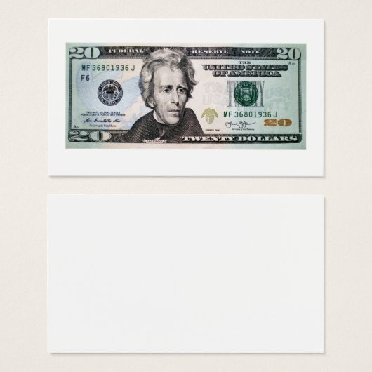 20 US-Dollar-Banknote (Vorne & Hinten)