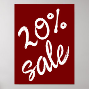 20 % Verkaufsabonnement, 18x24 Brown Sale Poster