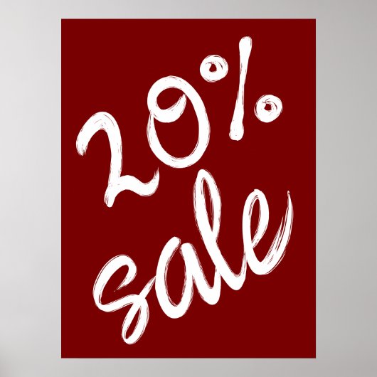 20 % Verkaufsabonnement, 18x24 Brown Sale Poster (Vorne)