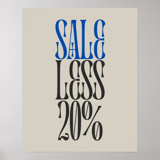 20% Verkaufsabonnement, Einzelhandel/Boutique Verk Poster (Vorne)