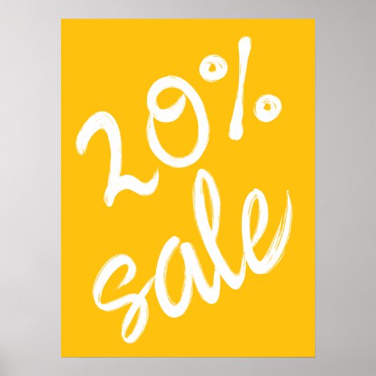 20 % Verkaufszeichen, 18 x 24 Gelb Verkauf Poster (Vorne)