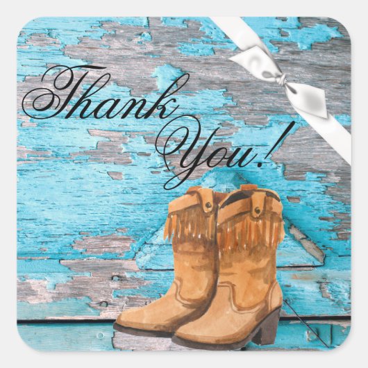 20 Vielen Dank Stickers Blue Wood Barn Door Boots  (Vorderseite)