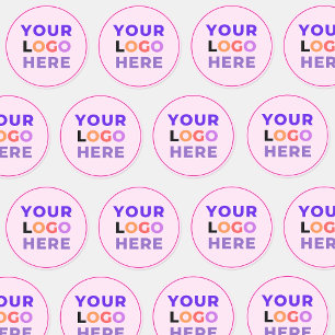 20 Werbeunternehmen Firmenlogo, Rosa Branding Runder Aufkleber