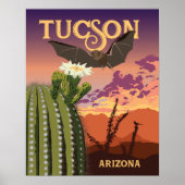 20" x16" Bat und Saguaro Sunset Poster (Vorne)