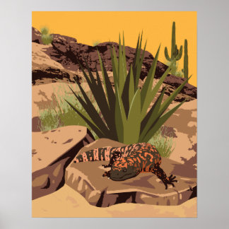 20"x16" Südwest Gila Monster Poster