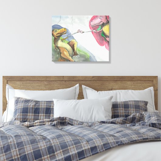 20"x16"x1.5" Starke Leinwand "Erstellung von T-Rex (Insitu (Schlafzimmer))