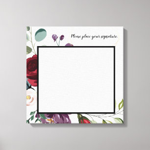 20"x20" Signatur-Leinwand Weiße Rosen Gold Geometr Leinwanddruck