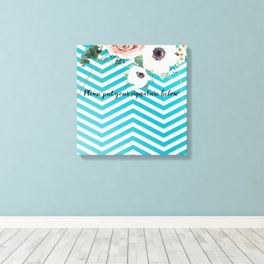 20"x20" Signature CanvasGeometrische Rose Zickzack Leinwanddruck (Insitu (Holzboden))