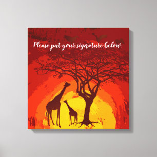 20"x20" Signature Leinwand African Safari Giraffe