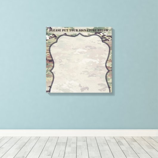 20"x20" Signature Leinwand Army OCP Camouflage Uni (Insitu (Holzboden))