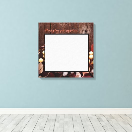 20"x20" Signature-Leinwand Baumwollzweig auf dunkl Leinwanddruck (Insitu (Holzboden))