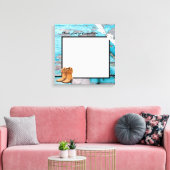 20"x20" Signature Leinwand Blue Wood Barn Door Sti (Insitu (Wohnzimmer))