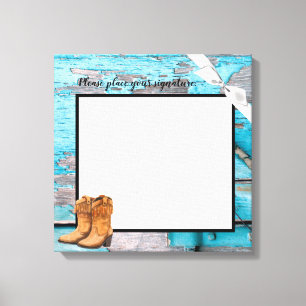 20"x20" Signature Leinwand Blue Wood Barn Door Sti