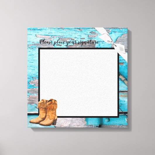 20"x20" Signature Leinwand Blue Wood Barn Door Sti (Vorderseite)