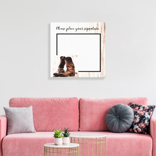 20"x20" Signature Leinwand Boots Country Rustic We (Insitu (Wohnzimmer))