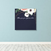 20"x20" Signature Leinwand Geometric Garden Navy B (Insitu (Holzboden))