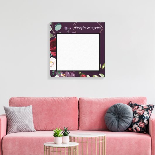 20"x20" Signature Leinwand Plum Lila Rose Gold Ge (Insitu (Wohnzimmer))
