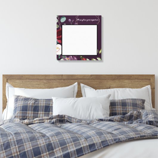20"x20" Signature Leinwand Plum Lila Rose Gold Ge (Insitu (Schlafzimmer))