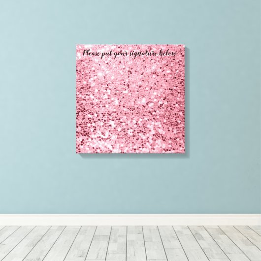 20"x20" Signature Leinwand Rose Gold Glitzer (Insitu (Holzboden))