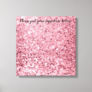 20"x20" Signature Leinwand Roségold Glitter