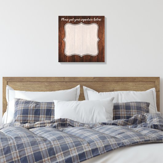 20"x20" Signature Leinwand Stallholz Land Rustikal (Insitu (Schlafzimmer))