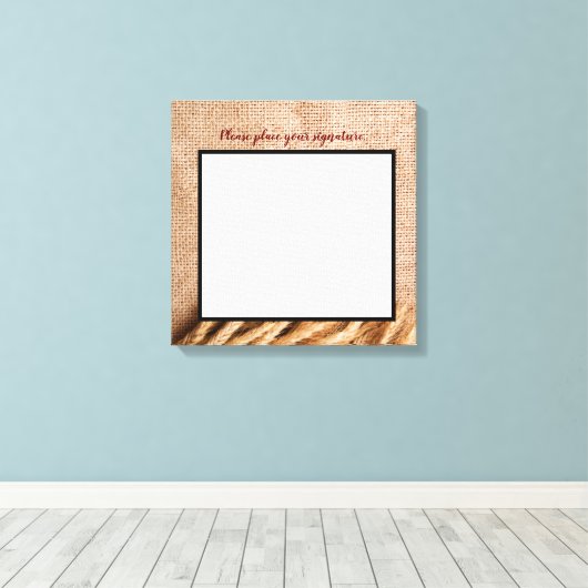 20"x20" Signature Leinwand Weizen auf Burlap Sack (Insitu (Holzboden))