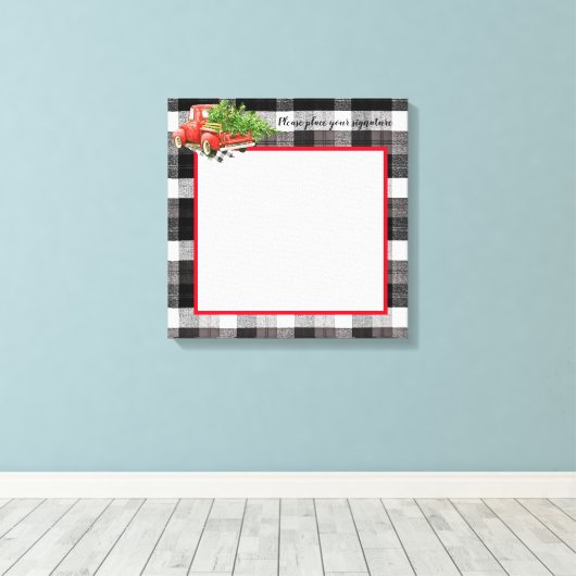 20"x20" Signature-Leinwand XMAS Truck Baffalo Kari Leinwanddruck (Insitu (Holzboden))