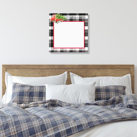 20"x20" Signature-Leinwand XMAS Truck Baffalo Kari Leinwanddruck (Insitu (Schlafzimmer))