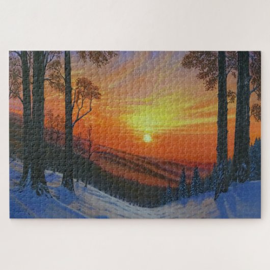 20"x30" Puzzle - "Sonnenuntergang über schneebedec (Horizontal)