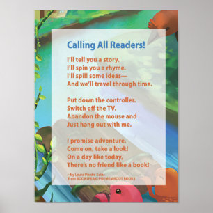 20 x 16 "Aufrufen aller Leser" Storytime Poster -