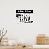 20" x 16" Fünf und frisches Poster BW (Küche)