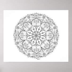 20" x 16", Mandala-Punkt-Arbeits-Plakat (Matt) Poster