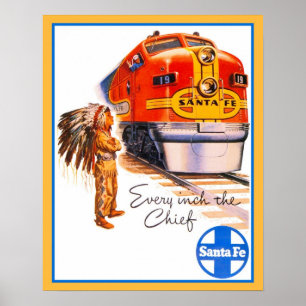 20" x 16" Retro-Vintage-Werbung für den Santa-Fe-C Poster