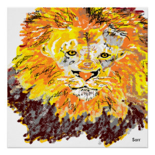 20" x 20", Poster Paper (Semi-Gloss) Lion