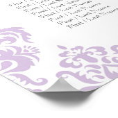 20" x 30" Damask Wedding Seating Chart (16 Tische) Poster (Ecke)